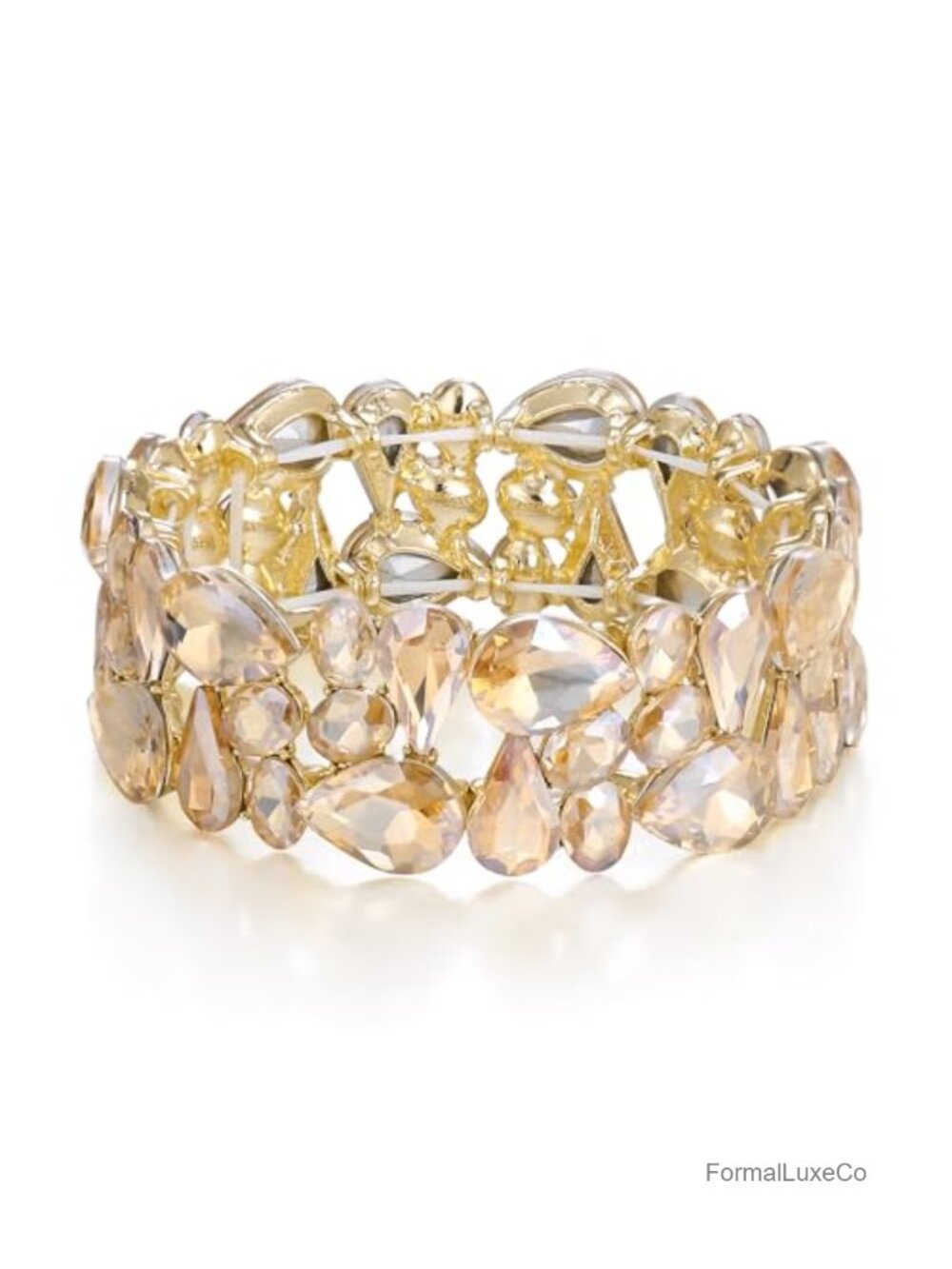 Art Deco Crystal Stretch Bracelet Women Party Wedding Jewelry Gift